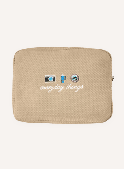 Personalised Waffle Pouch - Beige