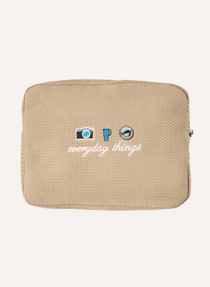Personalised Waffle Pouch - Beige