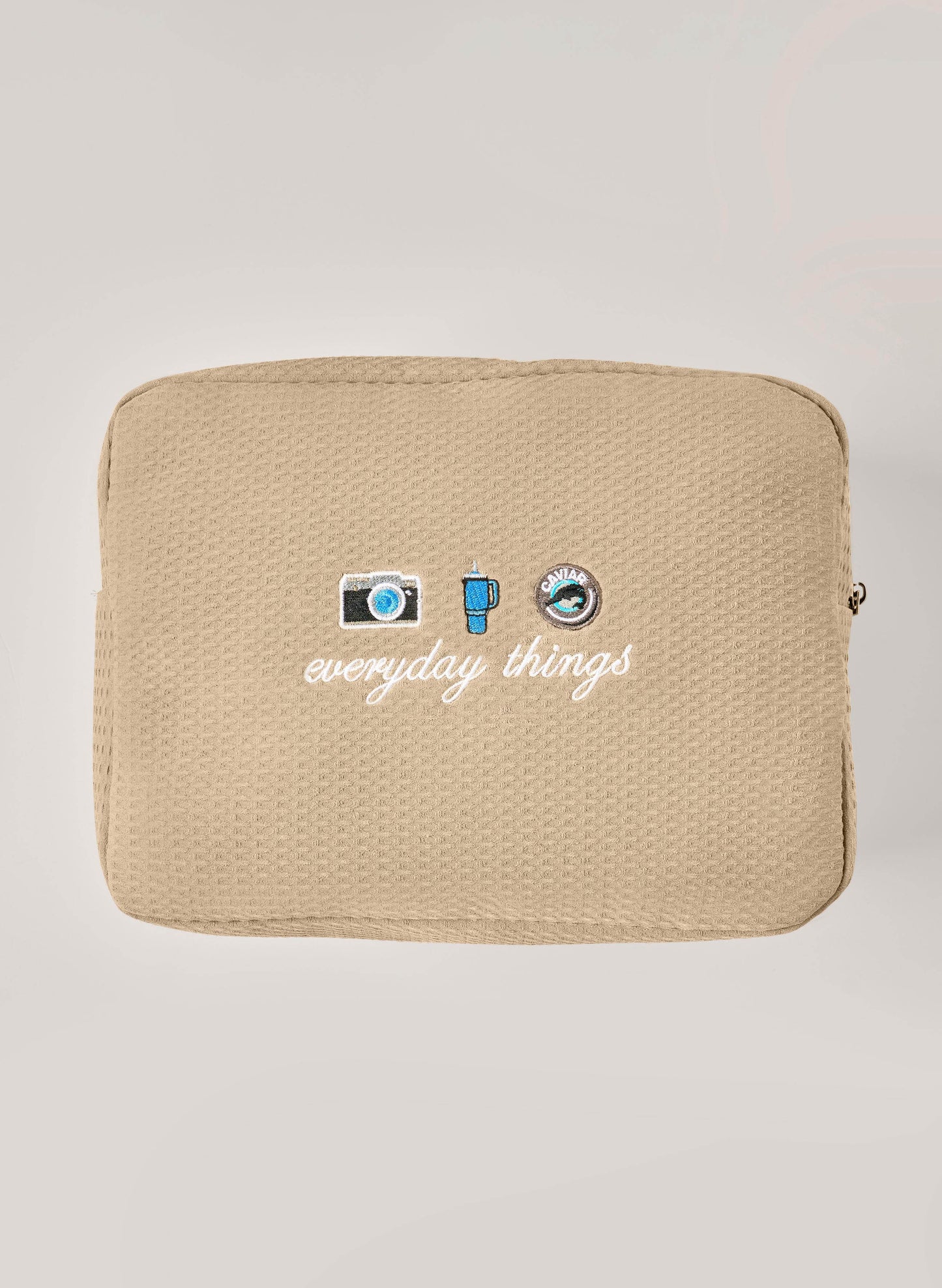 Personalised Waffle Pouch - Beige
