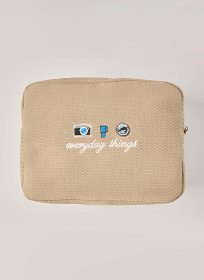 Personalised Waffle Pouch - Beige
