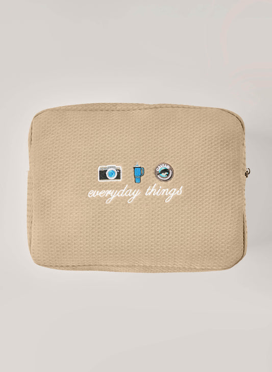 Personalised Waffle Pouch - Beige