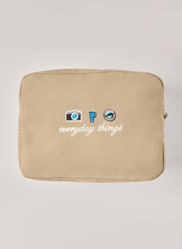 Personalised Waffle Pouch - Beige