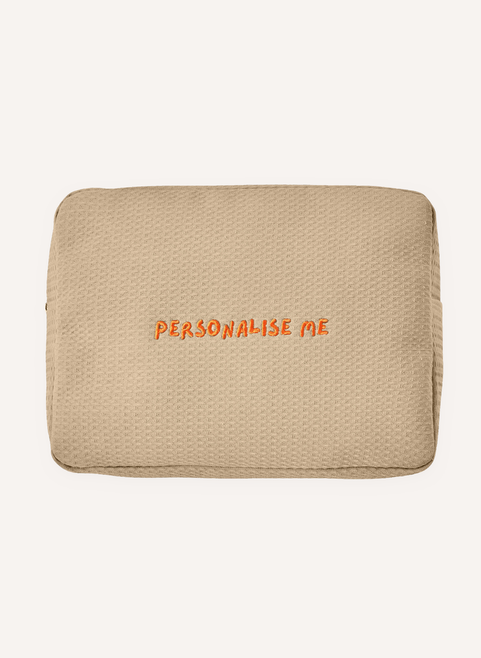 Personalised Waffle Pouch - Beige