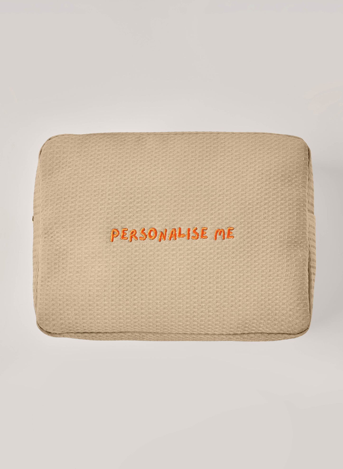 Personalised Waffle Pouch - Beige
