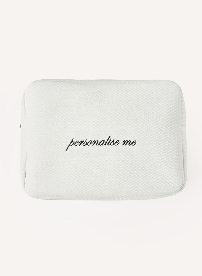 Personalised Waffle Pouch - White