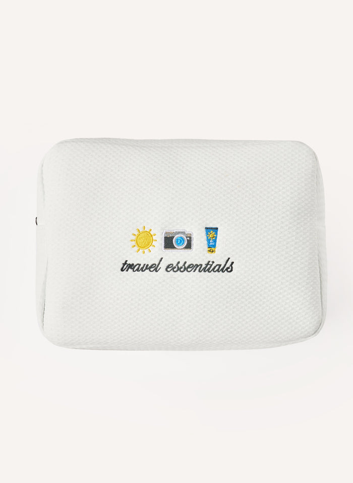 Personalised Waffle Pouch - White