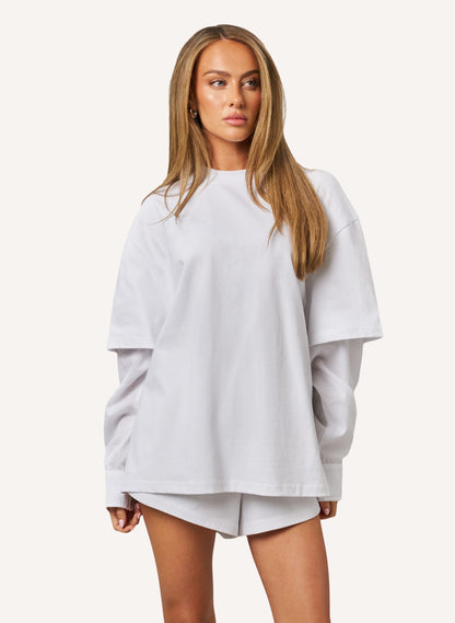 Lazy Lover Short Set - White