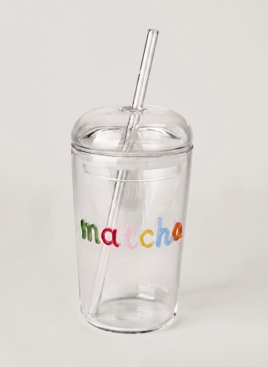 Matcha Glass Tumbler - Multi