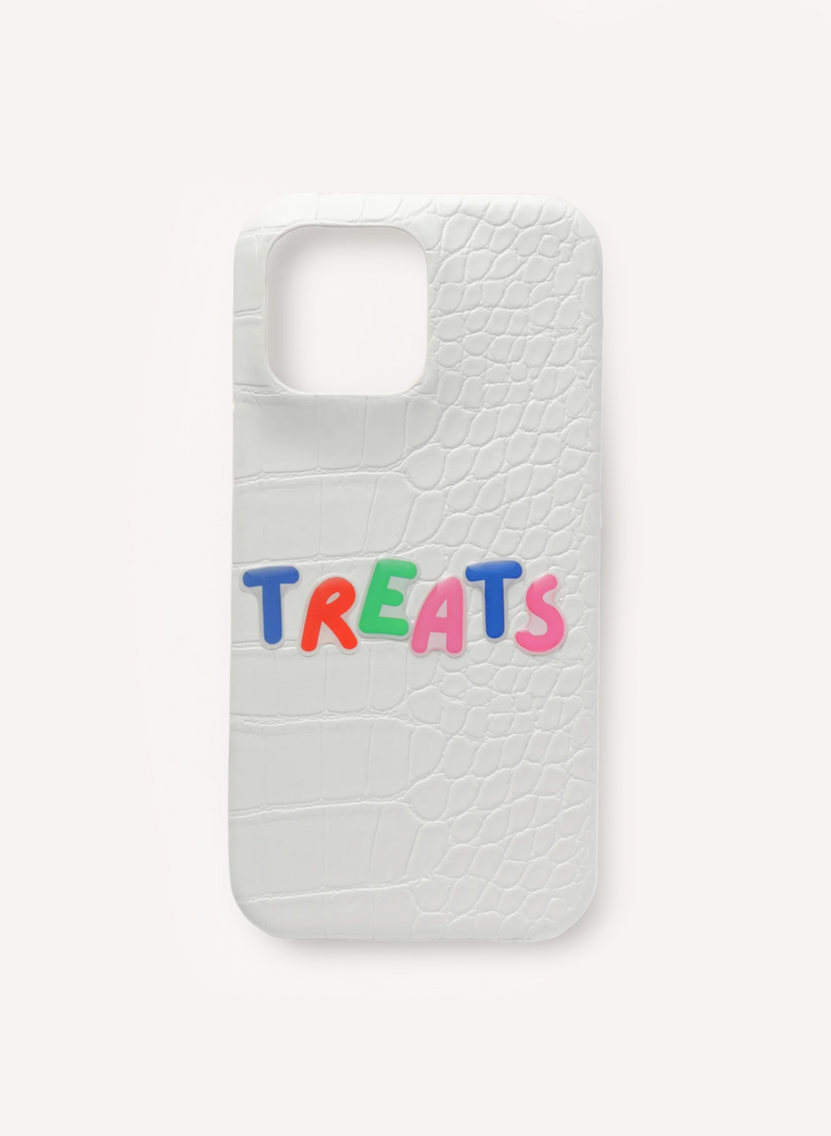 Croc Effect Phone Case - White