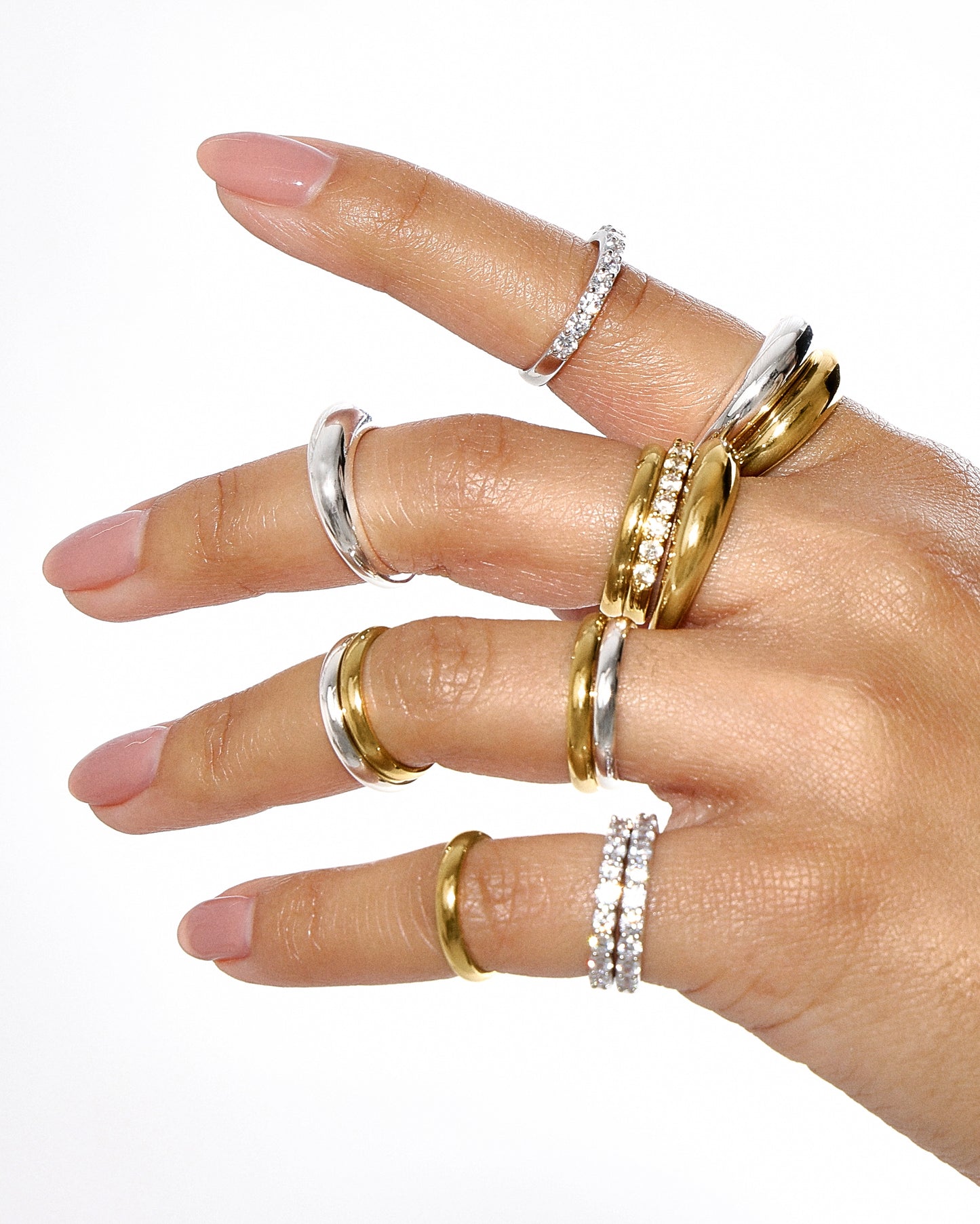 Stone Stacking Ring Gold