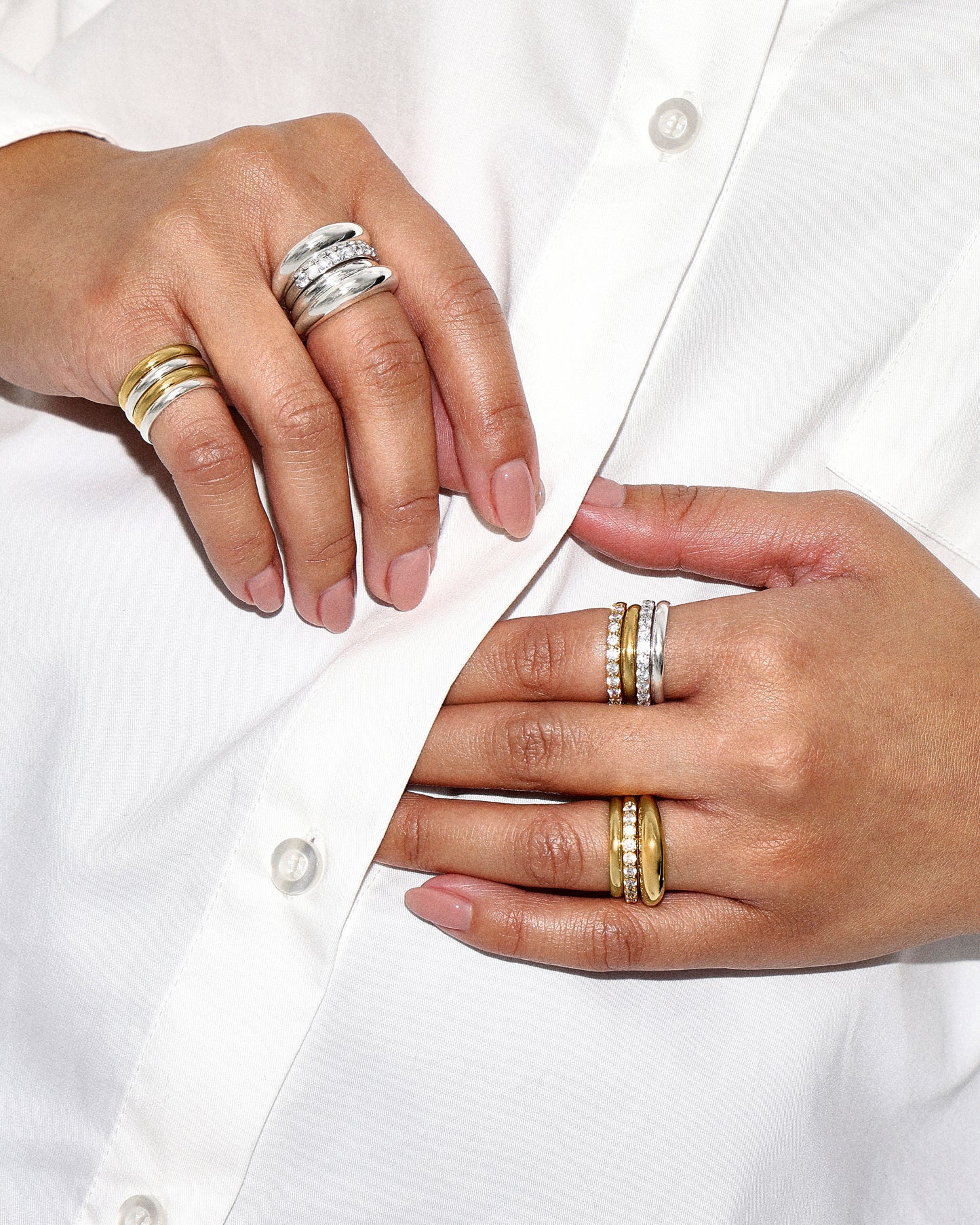 Plain Stacking Rings - Gold 2 Pack
