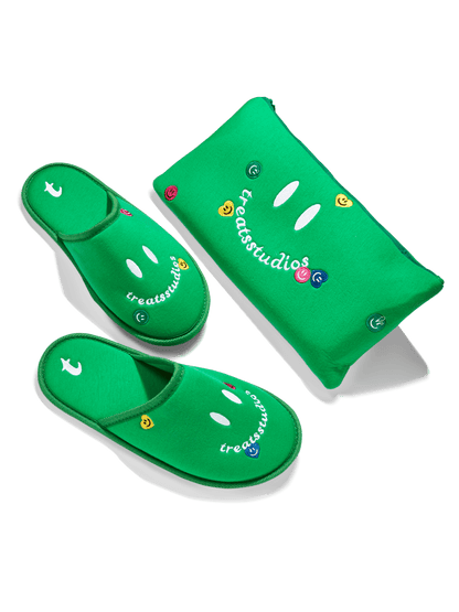 Green Treats Happy Slippers