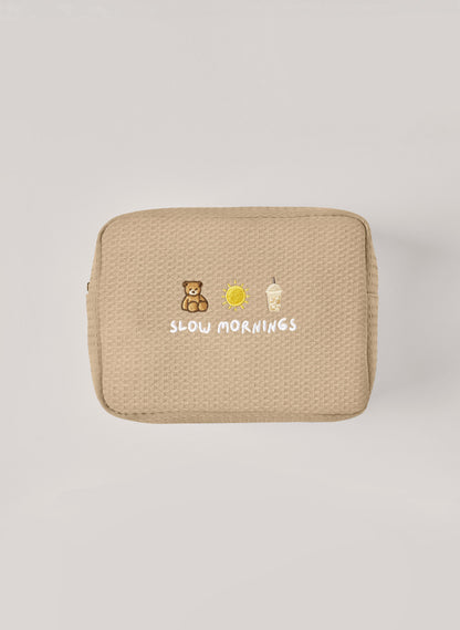 Personalised Waffle Pouch - Beige