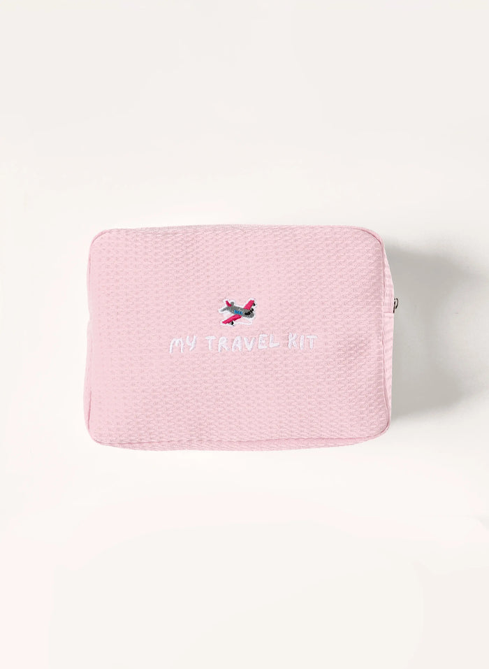 Personalised Waffle Pouch - Pink