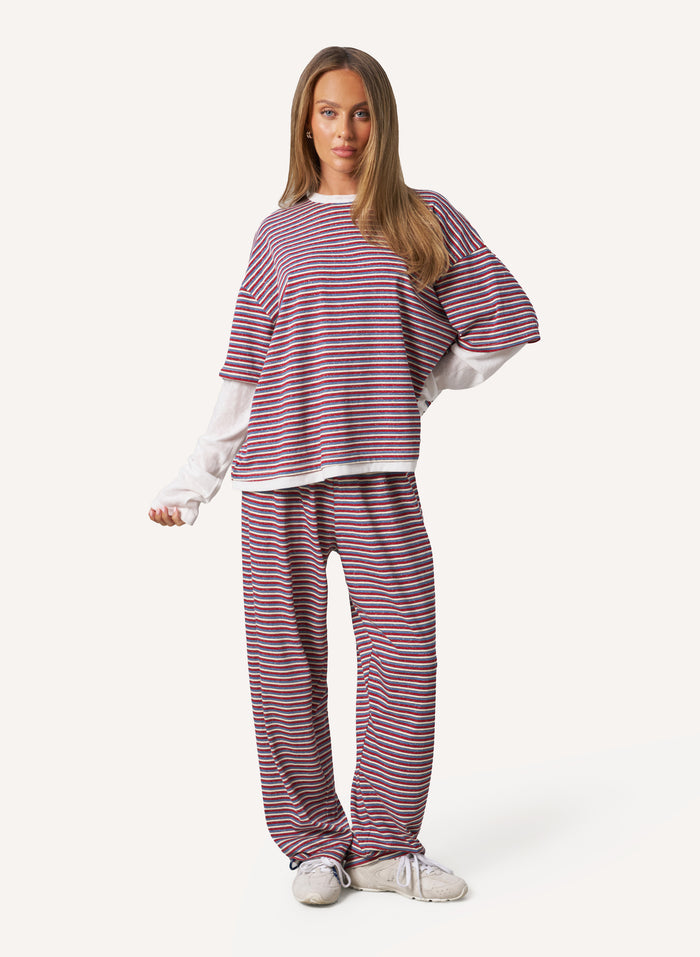 Striped Slub Set - Blue
