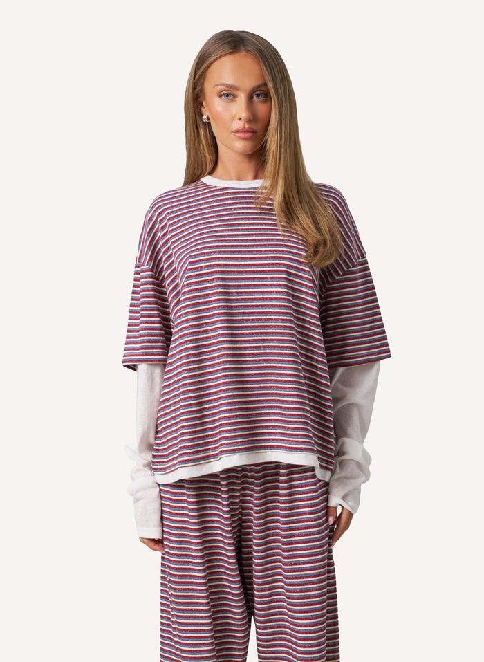 Striped Slub Set - Blue