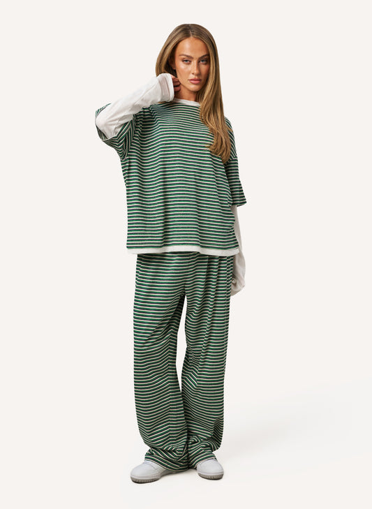 Striped Slub Set - Green