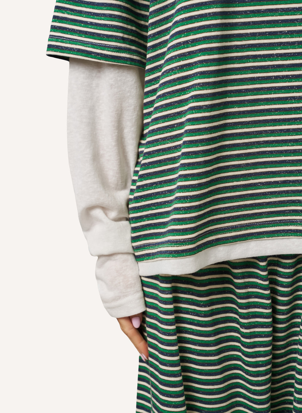 Striped Slub Set - Green