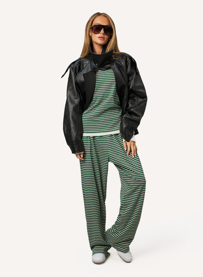 Striped Slub Set - Green