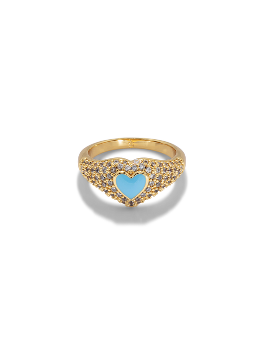 Sweetheart Signet Ring - Blue