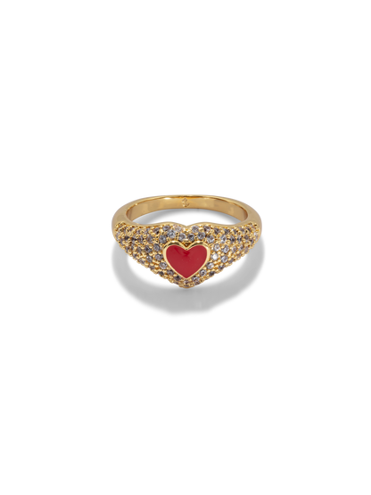 Sweetheart Signet Ring - Red