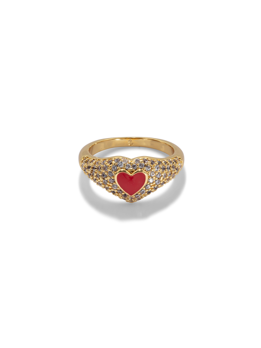 Sweetheart Signet Ring - Red