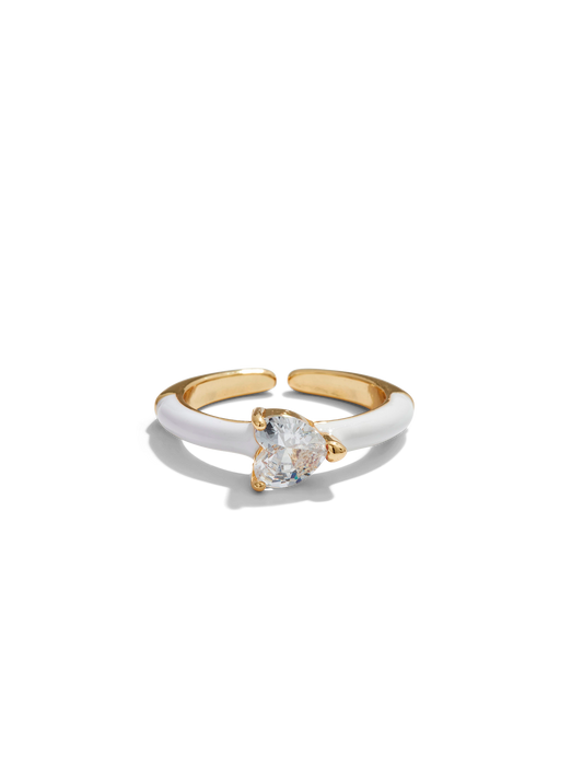 White Pastel Heart Ring