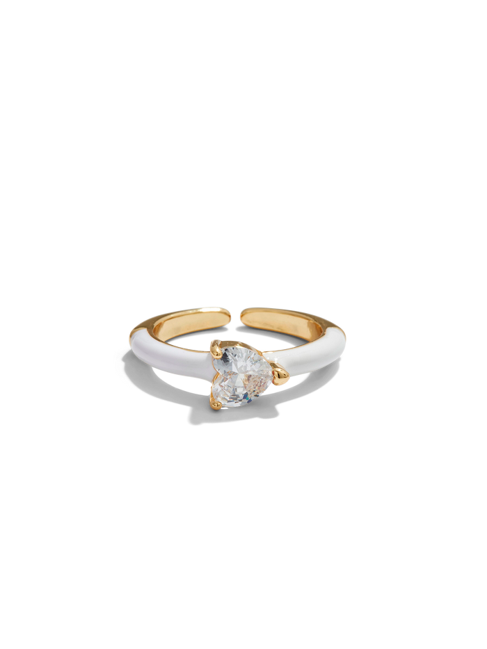 White Pastel Heart Ring