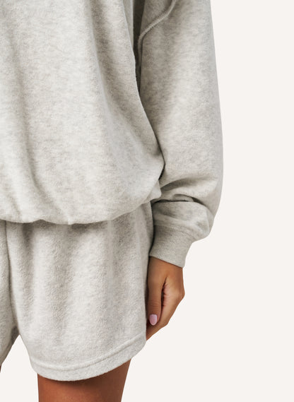 Terry Towelling Shorts Set - Grey Marl