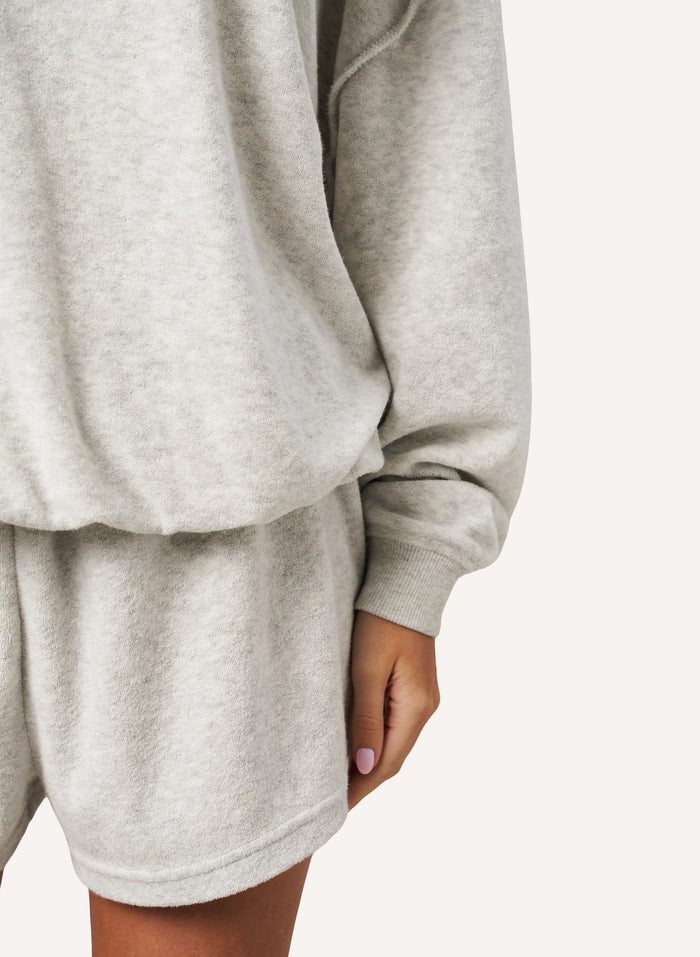 Terry Towelling Shorts Set - Grey Marl