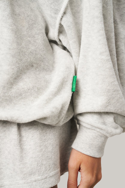 Grey short set with green tag