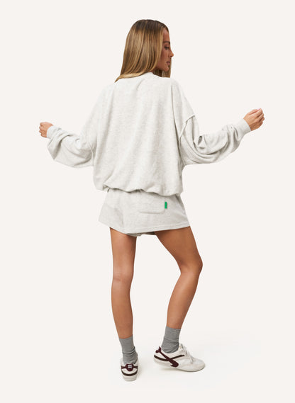 Terry Towelling Shorts Set - Grey Marl