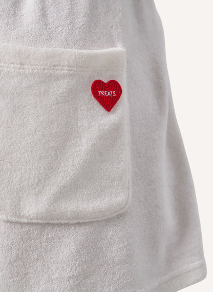 Terry Towelling Zip Up Short Set - White