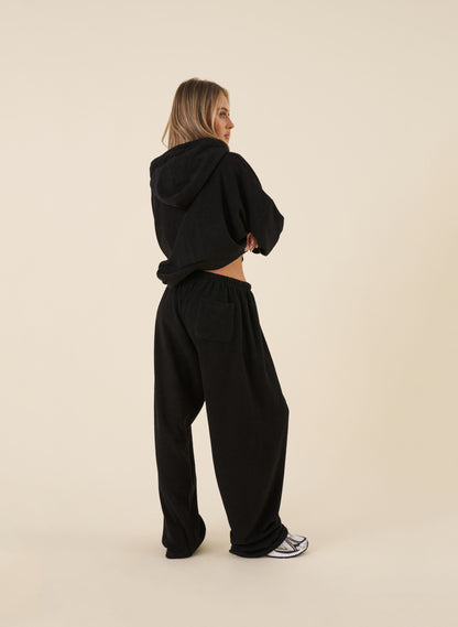 Towelling Tracksuit - Black