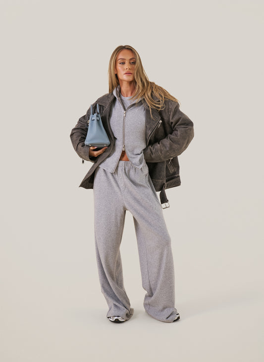 Cosy Knit Hoodie - Grey Marl