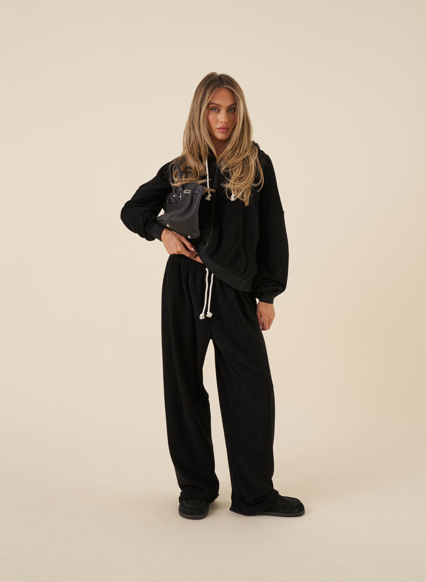 Towelling Tracksuit - Black