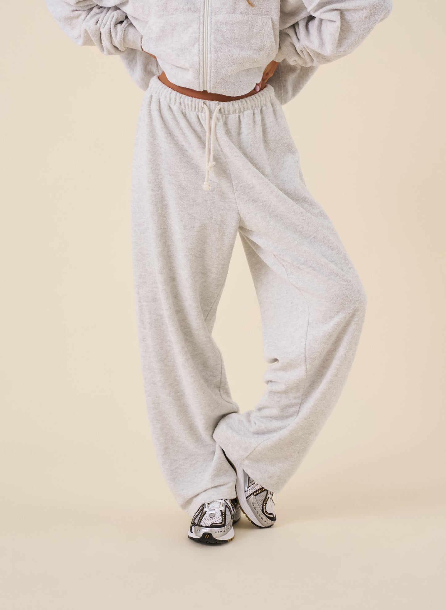 Towelling Tracksuit - Grey Marl