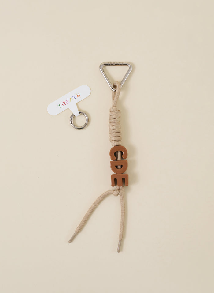Nylon Rope Tonal Bag Charm - Beige