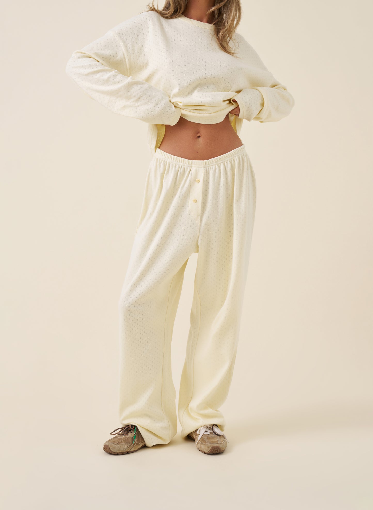 Pointelle Pyjama Set - Butter Yellow