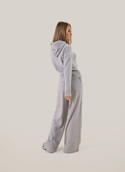 Cosy Knit Hoodie - Grey Marl