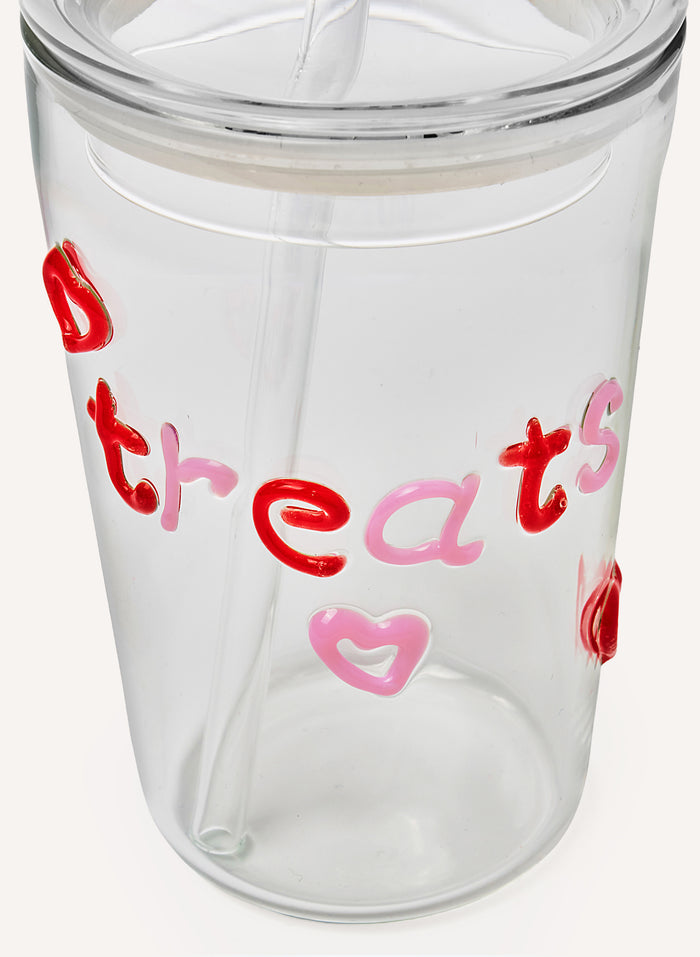 Treats Hearts Glass Tumbler
