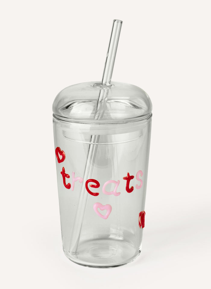 Treats Hearts Glass Tumbler