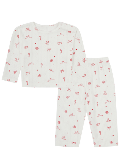 Kids Pointelle Christmas Print Pyjamas