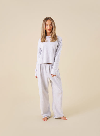 Grey Marl Pointelle Pyjamas