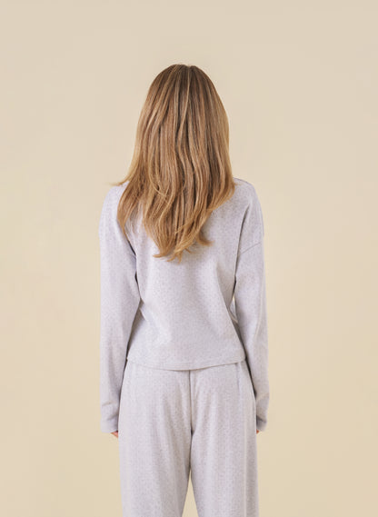 Grey Marl Pointelle Pyjamas
