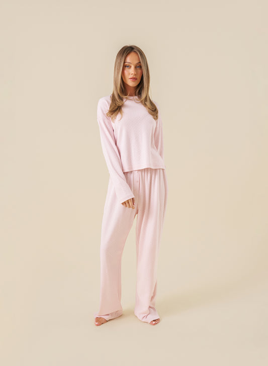 Pointelle Pyjama Set - Baby Pink