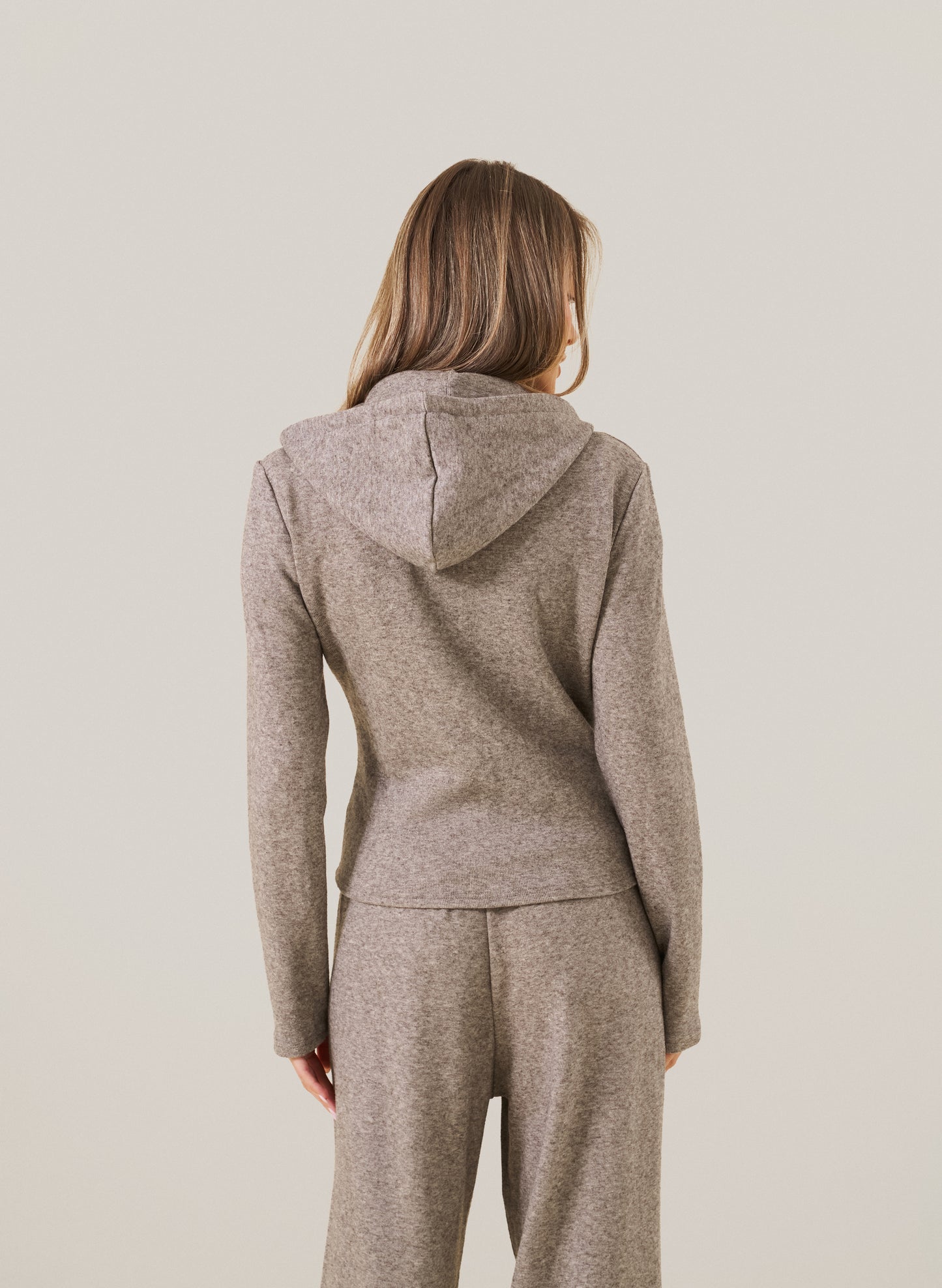 Cosy Knit Hoodie - Taupe