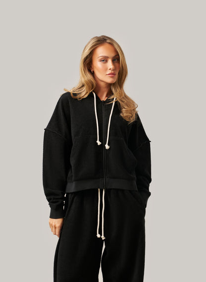 Towelling Tracksuit - Black