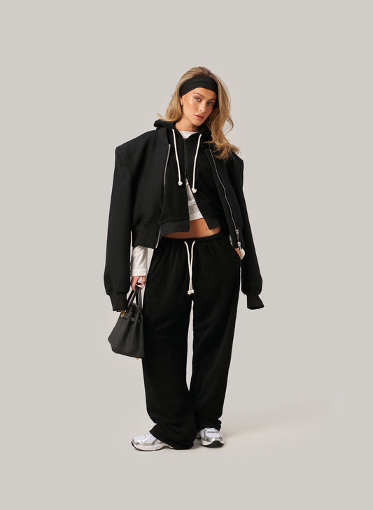 Towelling Tracksuit - Black