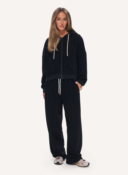 Terry Towelling Tracksuit - Black